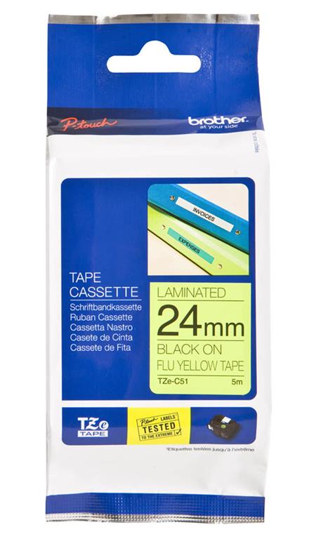 TZEC51 Fluo rumen/črn 24mm, trak za PT