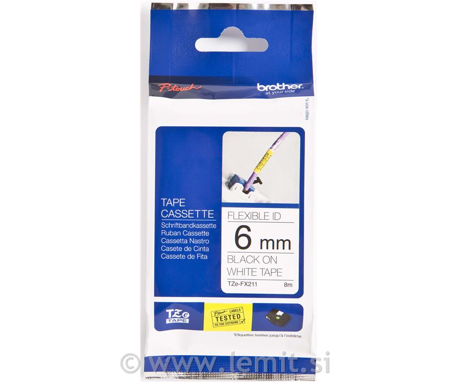 TZEFX211 Flexi bel/črn 6mm, za PT