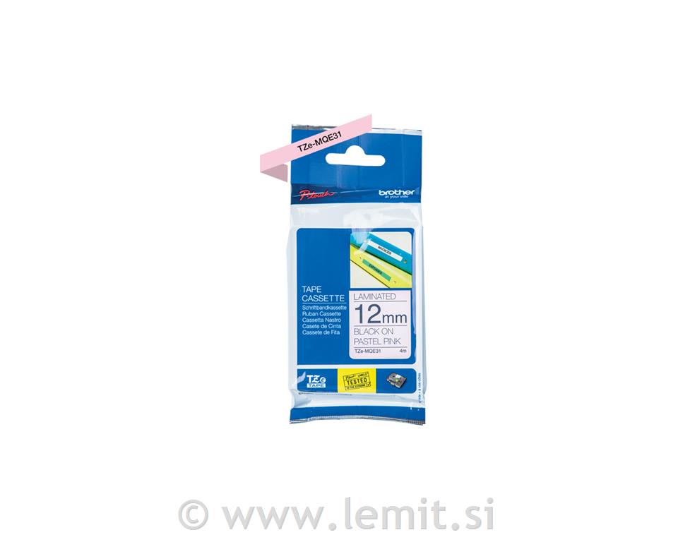 TZE-MQE31 pastelno rožnat/črn 12mm