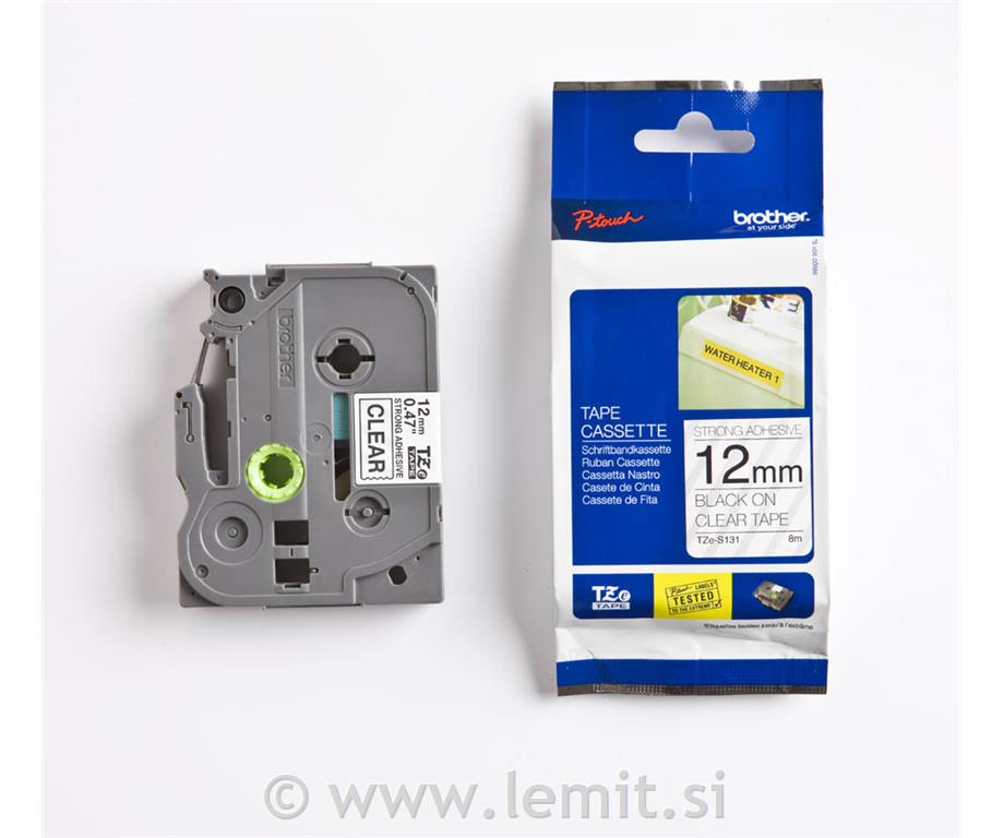 TZES131 Proz./črn 12mm, trak za PT