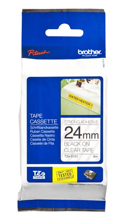 TZES151 Prozoren/črn 24mm, trak za PT