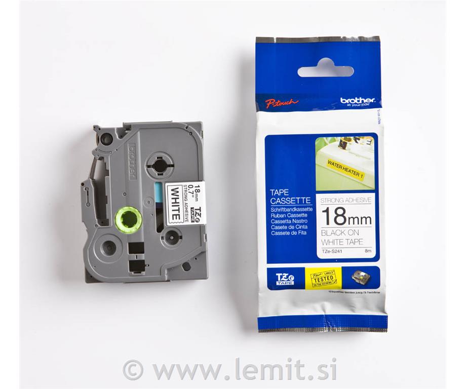 TZES241 Bel/črn 18mm, trak za PT