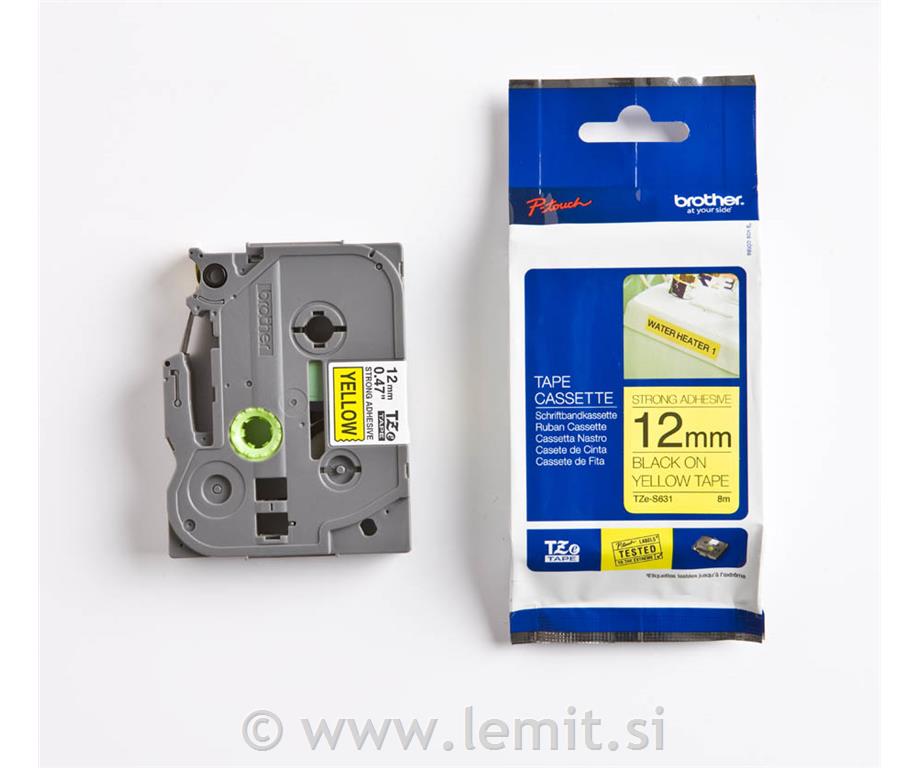 TZES631 Rumen/črn 12mm, trak za PT