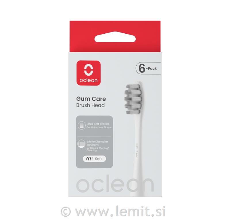 Oclean Nastavek Gum Care - 6 kos Bela