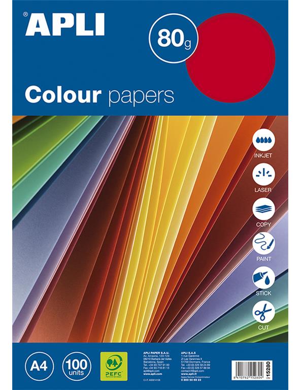 Apli barvni papir, fluorescenten 100/1