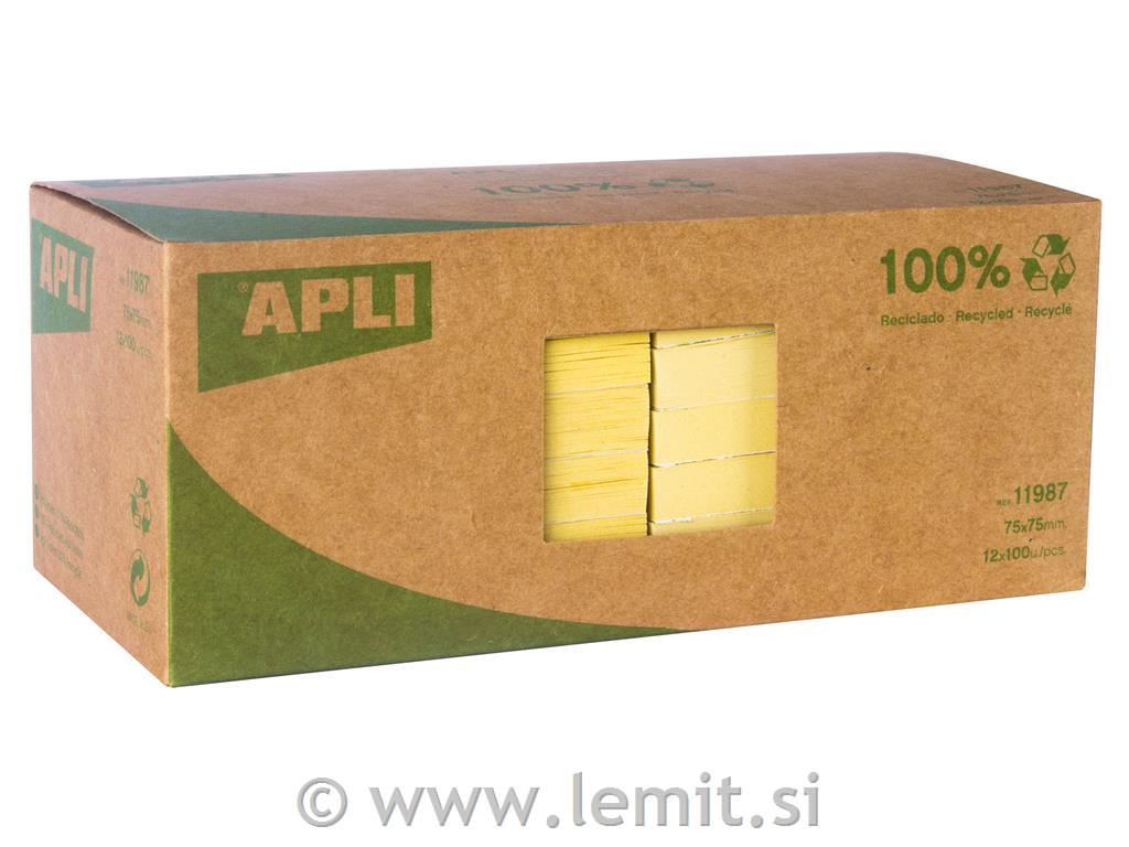 Apli Blok samolep. lističev, 75 x 75 mm