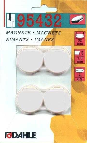 Magnet O32mm bel 4 kos