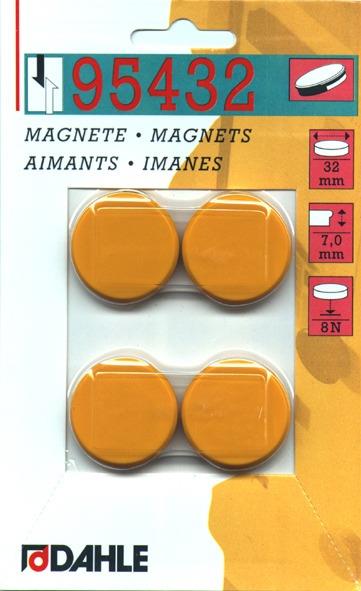 Magnet O32mm rumen 4 kos