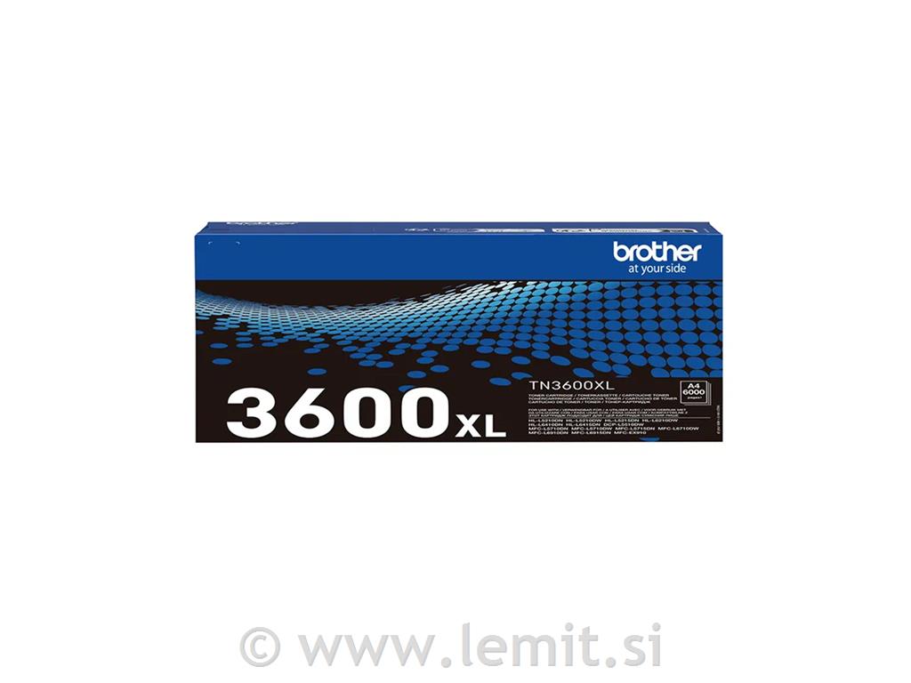 Brother Toner TN3600XL, črn 6.000 strani