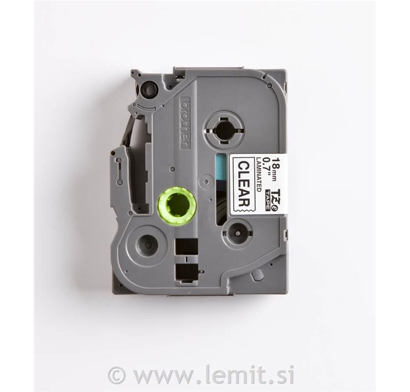 TZE141 Prozoren/črn 18mm, trak za PT