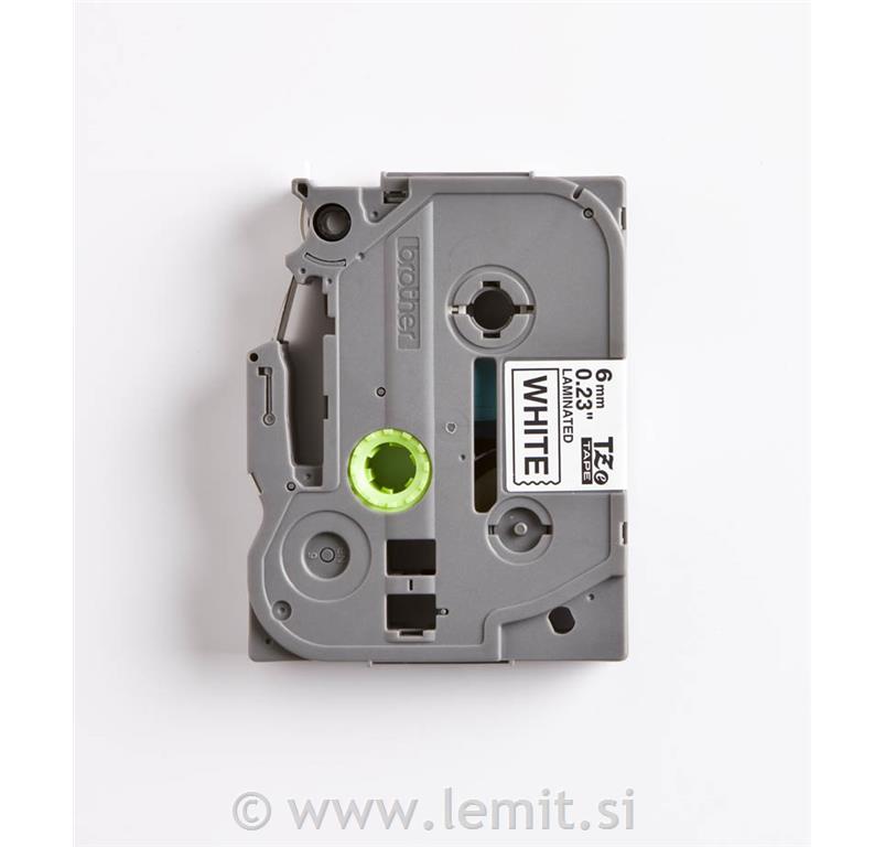 TZE211 Bel/črn 6mm, trak za PT