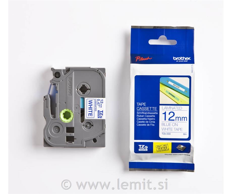 TZE233 Bel/moder 12mm, trak za PT