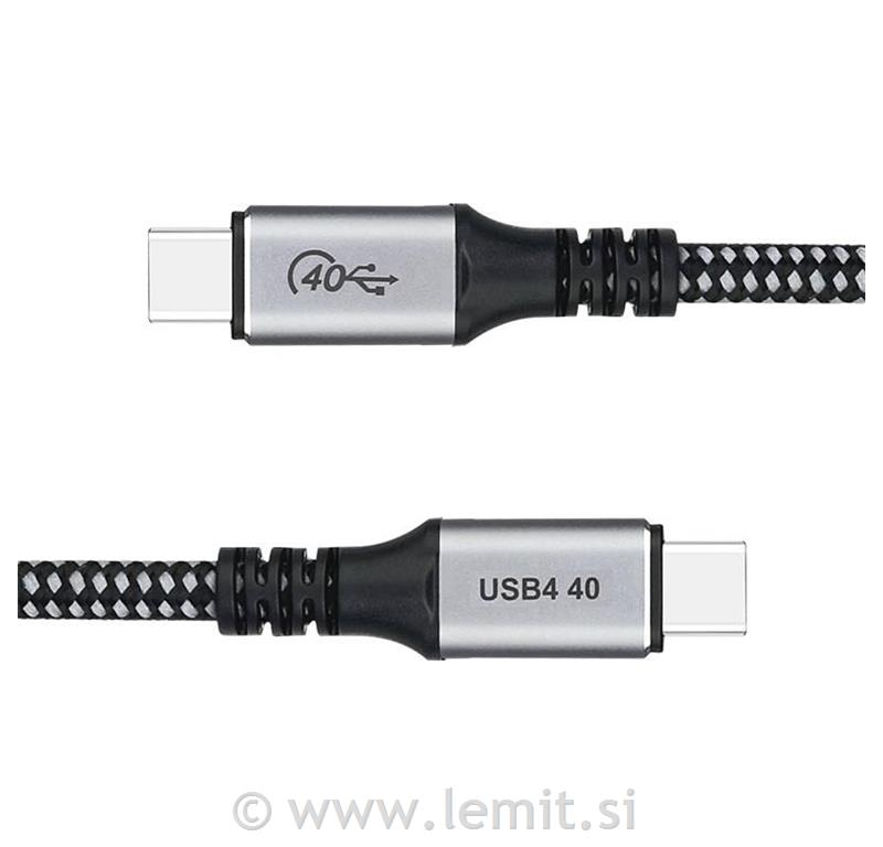 eSTUFF Kabel USB C-C USB4 Gen3x2, 1,2m