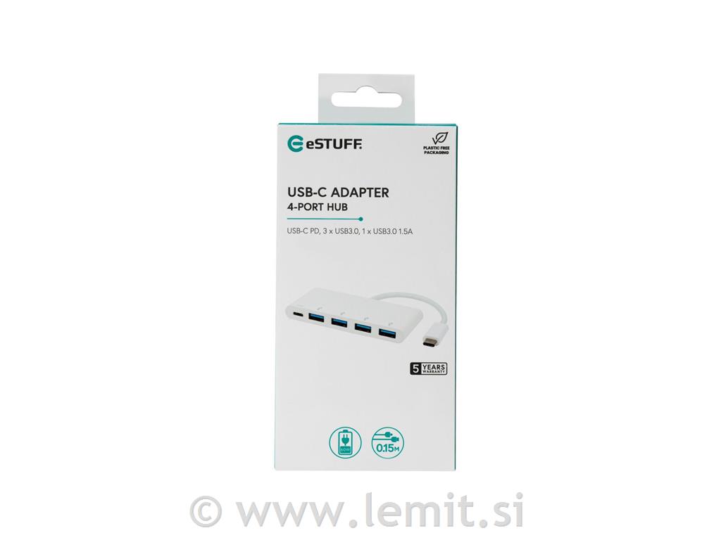 eSTUFF USB-C hub razdelilnik 1x USB-C