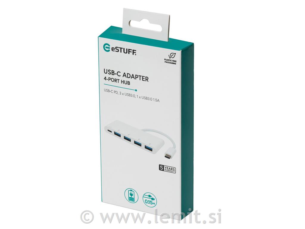 eSTUFF USB-C hub razdelilnik 1x USB-C