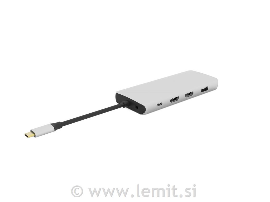 eSTUFF USB-C hub razdelilnik, 12-v-1