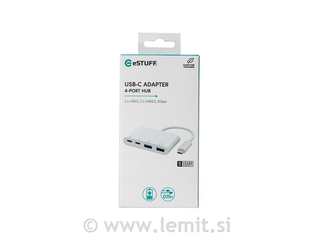 eSTUFF USB-C hub razdelilnik 2x USB-C