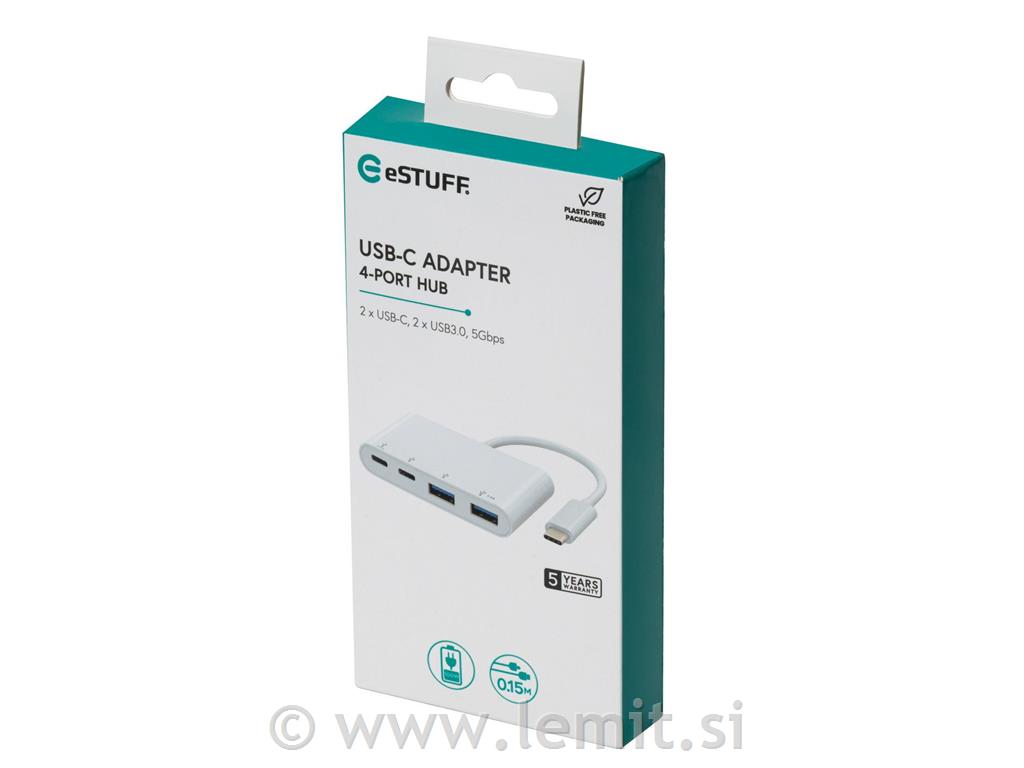 eSTUFF USB-C hub razdelilnik 2x USB-C