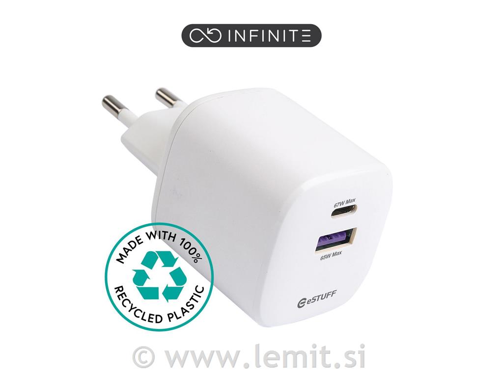 INFINITE polnilnik USB-C, USB-A 67W