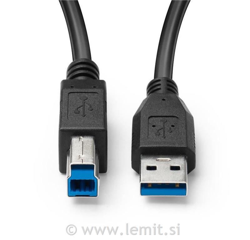 MicroConnet Kabel USB A-B 3.0, 5m 5Gbps
