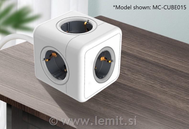 Razdelilnik PowerCube 4 vtičnice 2 USB-A