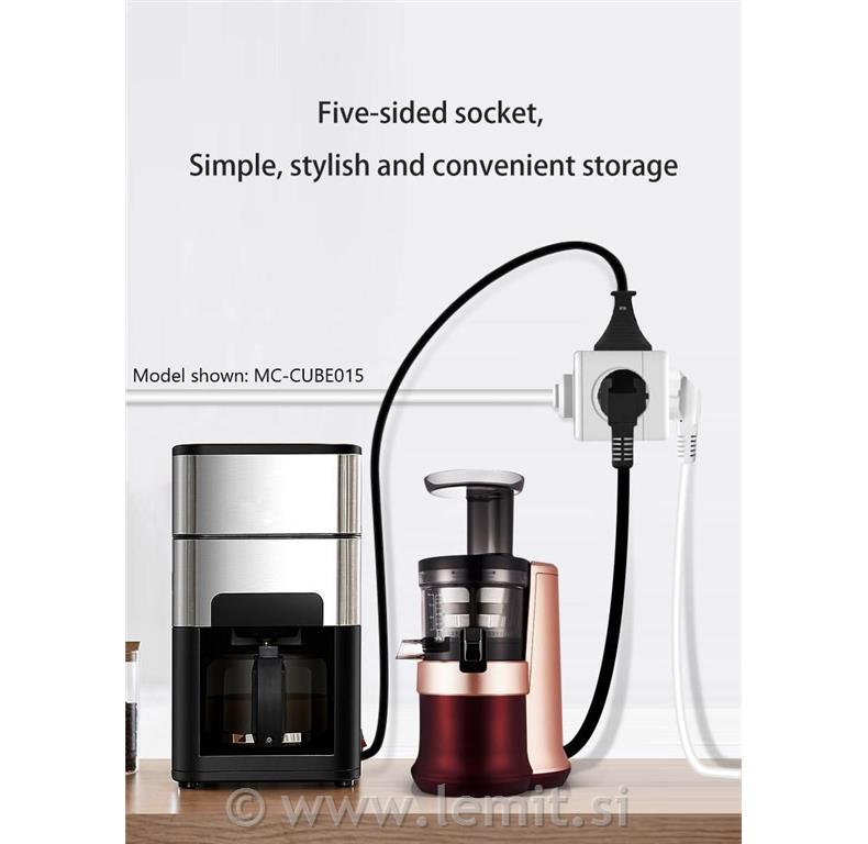 Razdelilnik PowerCube 4 vtičnice 2 USB-A