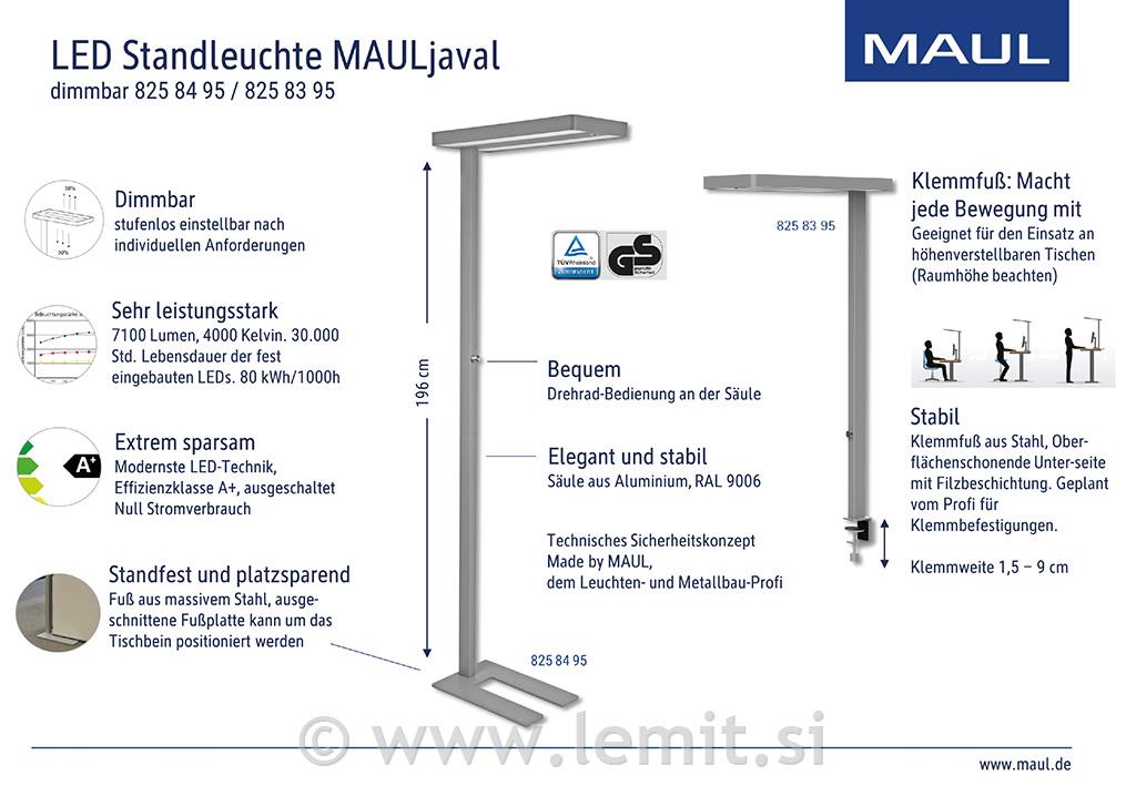 Talna LED svetilka MAULjaval srebrna