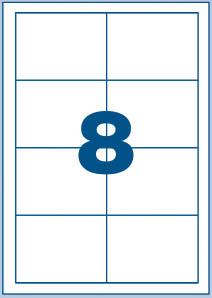 Bele nalepke 97 x 67,7, 8/stran