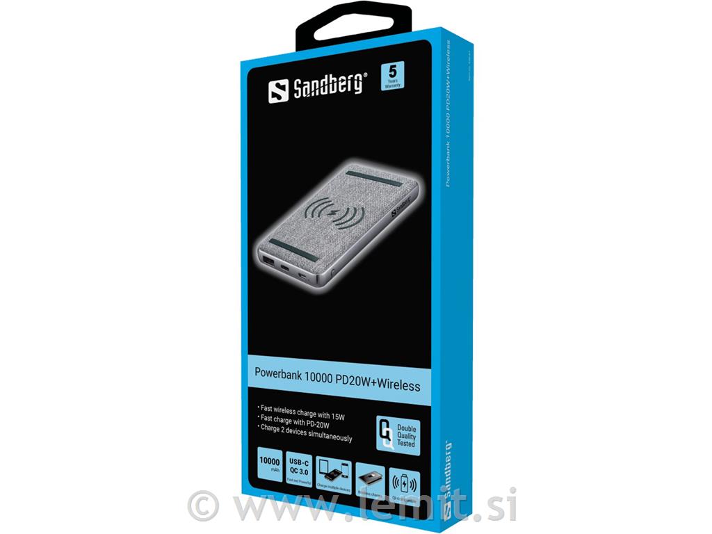 Sandberg Baterija Powerbank USB-A, USB-C