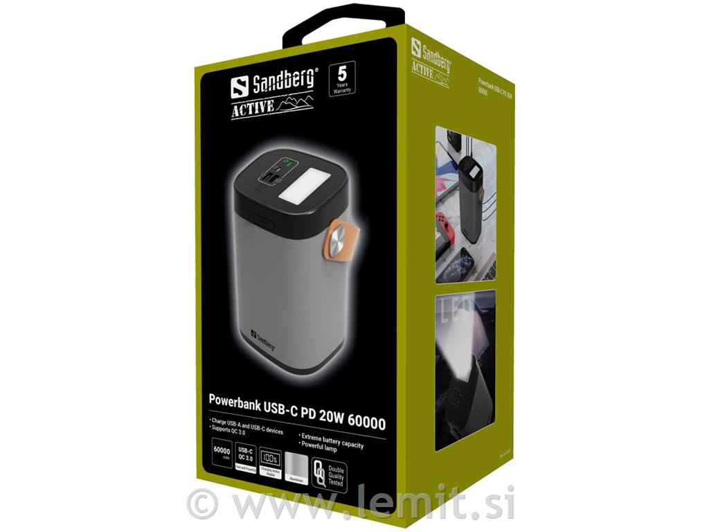 Sandberg Baterija Powerbank USB-A, USB-C