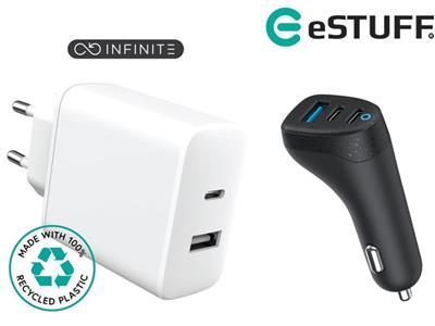 eSTUFF, MicroConnect, Sandberg - kabli, napajalniki, polnilci, hubi